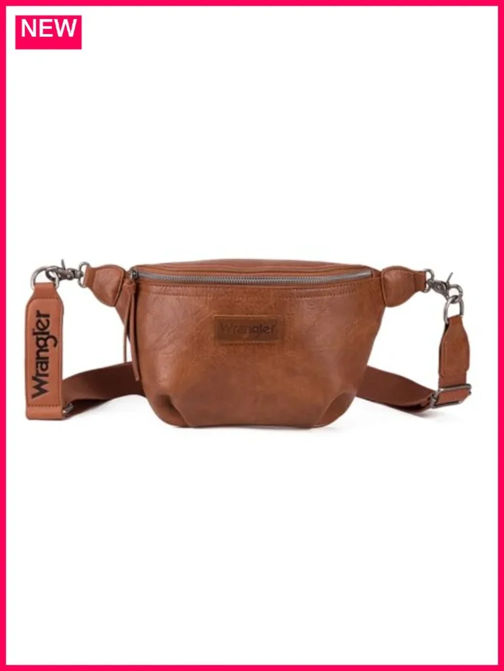 Faux Leather Crossbody Fanny Pack Travel Sling Bag with Detachable Strap